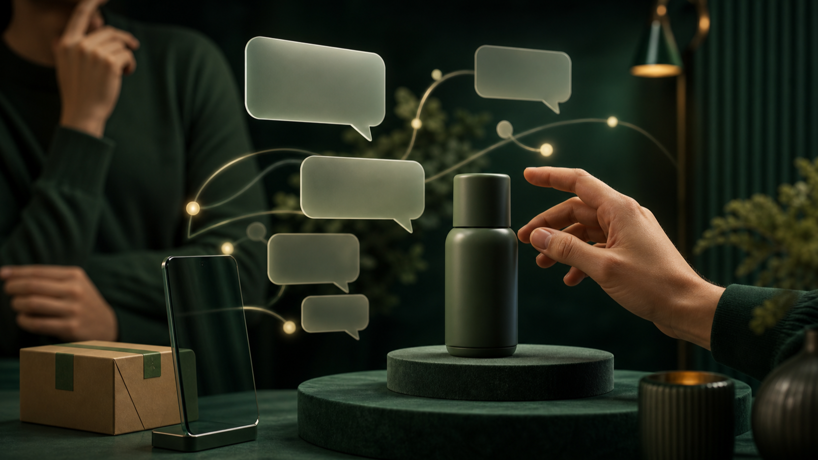 Visuel thématique pour «Comment utiliser l’IA pour les fiches produits, questions et recommandations e-commerce ?» — Visuel 02